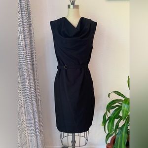 Calvin Klein Black Sheath Dress with Cowl
